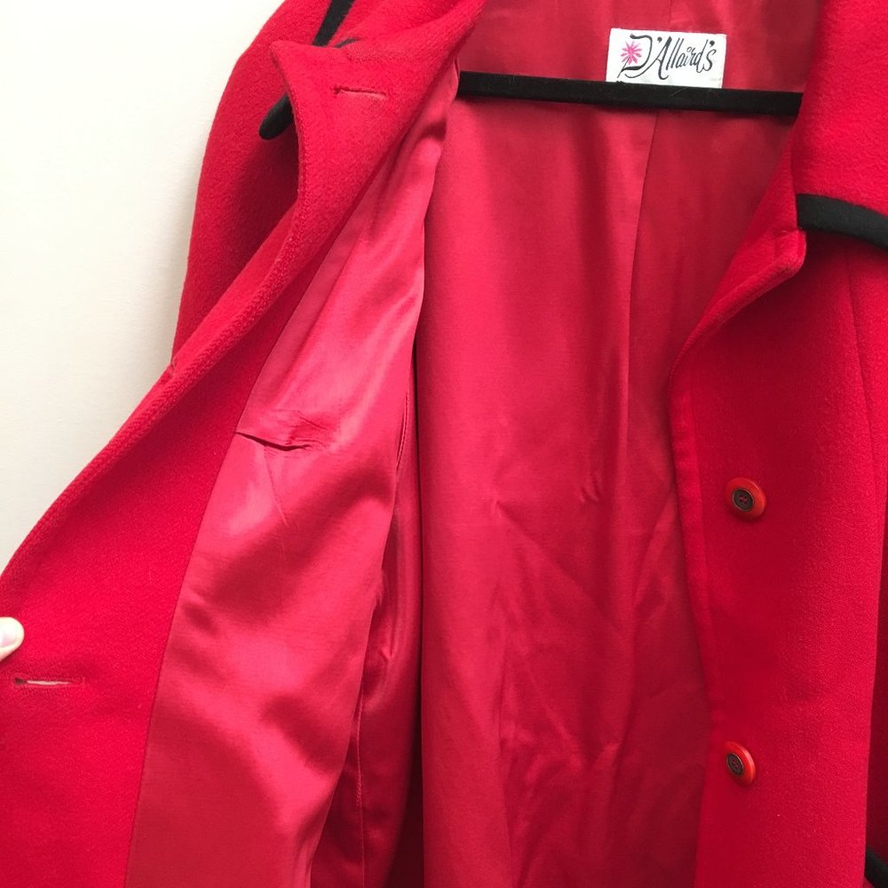 SOLD ELSEWHERE - 1950s/60s Vintage D'Allards 100% Wool + Black Trim Jacket/Coat - Picture 7 of 9
